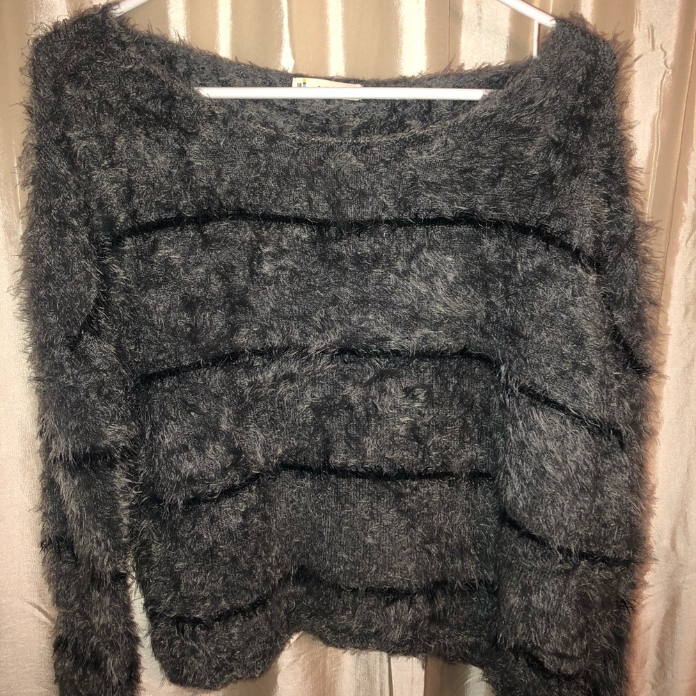 Rusty, soft wide-shoulder sweater.